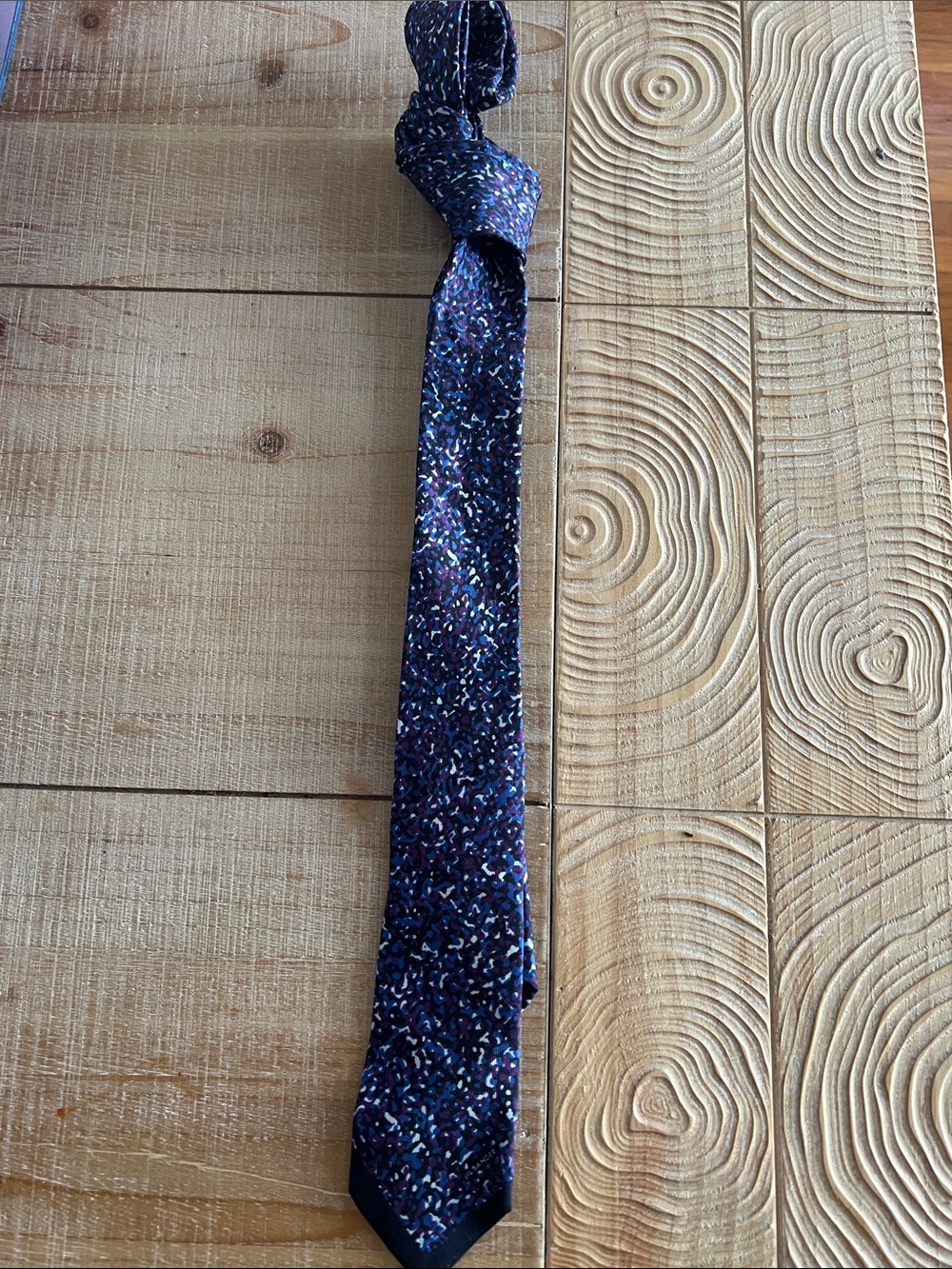 Jill Sander Men's Slim Speckled Navy Tie - Stylish Blue Pattern